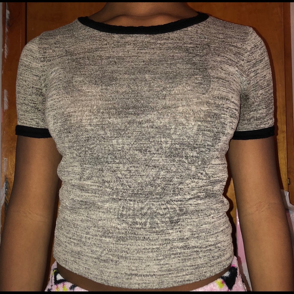 Grey and black owl shirt